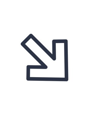 Doğrunun vektör çizimi, aşağı, ok, yol bulma