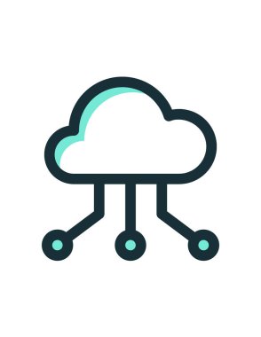 bulut hesaplama simgesi, vektör illüstrasyonu