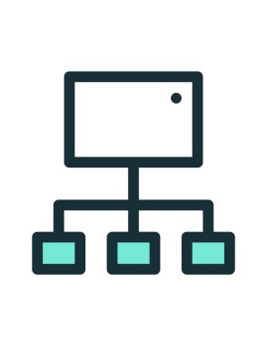 bilgisayar ağı simgesi, vektör illüstrasyonu