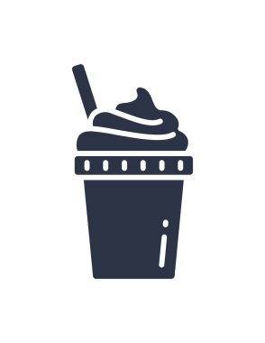 Milkshake simgesinin vektör illüstrasyonu