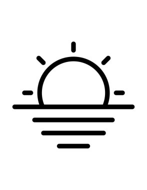 Güneş ikonu. vektör illüstrasyonu