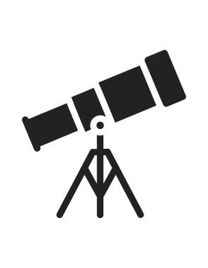 teleskop, gözlem, astronomi, astroloji, vektör simgesi