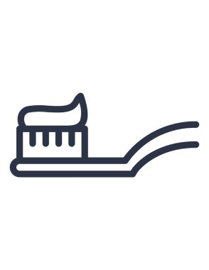 diş macunu çizgi simgesi, vektör illüstrasyonu