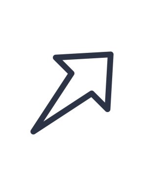 Yukarı, sağ, okun vektör illüstrasyonu