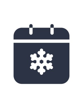 Takvim simgesinin vektör illüstrasyonu, kış kar tanesi