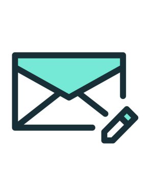 Sohbet mesajı bildiriminin basit vektör simgesi, e- posta düğmesi