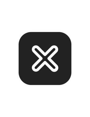 Web düğmesinin basit vektör simgesi, x, kaldır, sil, azalt, çapraz