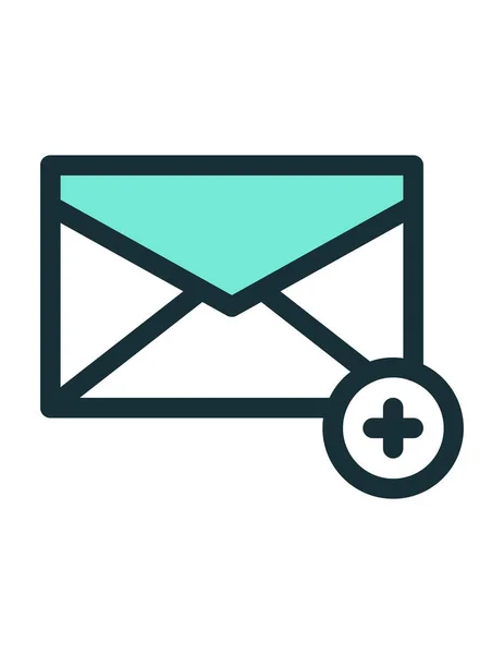 Ícone Vetorial Simples Notificação Mensagem Chat Botão Mail — Vetor de Stock