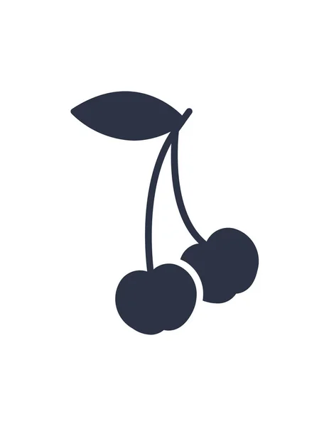 beyaz arkaplanda kiraz simgesi vektörü