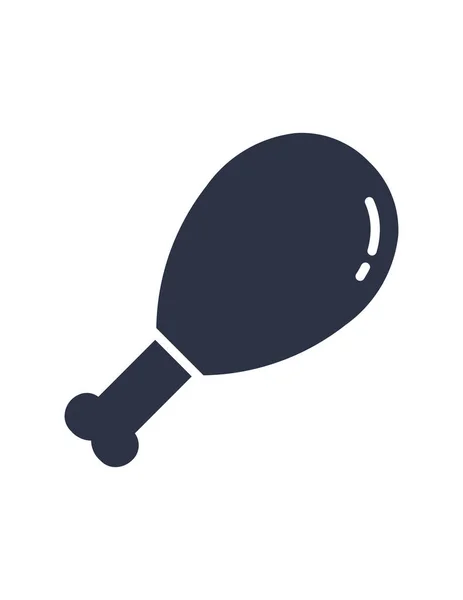 Düz biçimli tavuk budu simgesi beyaz arkaplanda izole