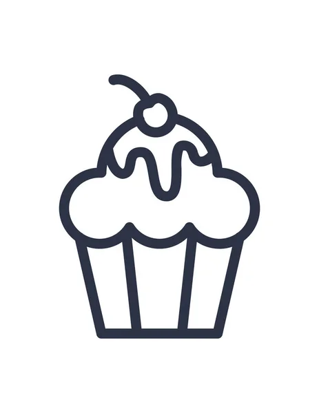 Illustrazione Vettoriale Deliziosa Icona Cupcake — Vettoriale Stock