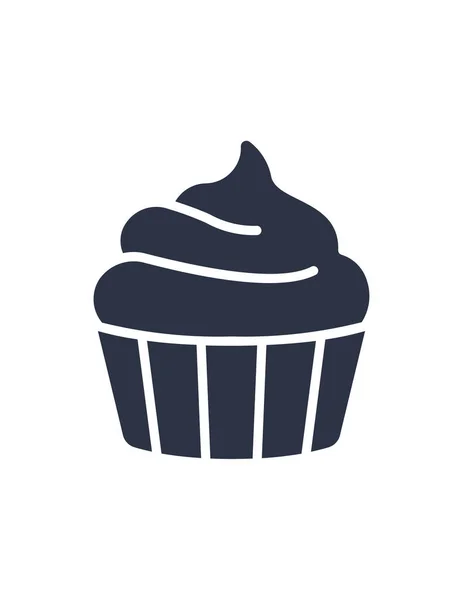 Illustrazione Vettoriale Deliziosa Icona Cupcake — Vettoriale Stock