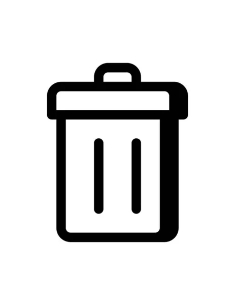 Ícone Vetorial Simples Botão Web Excluir Lixo Remover Bin — Vetor de Stock