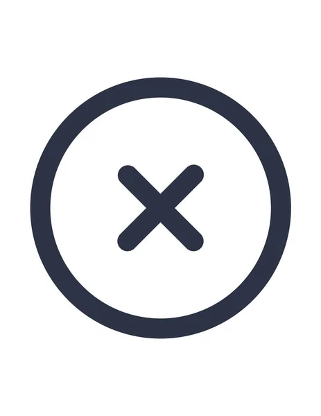 ウェブボタンの単純なベクトルアイコン削除Xキャンセル — ストックベクタ