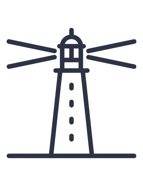 beyaz arkaplanda deniz feneri simgesi