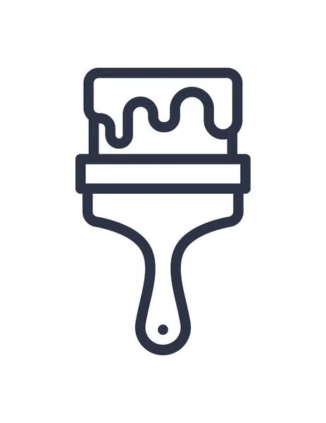 Beyaz arka planda izole edilmiş siyah boya fırçası simgesi. ressam sembolü çizimi.