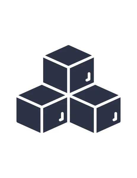 Illustration Vectorielle Icône Cubes — Image vectorielle