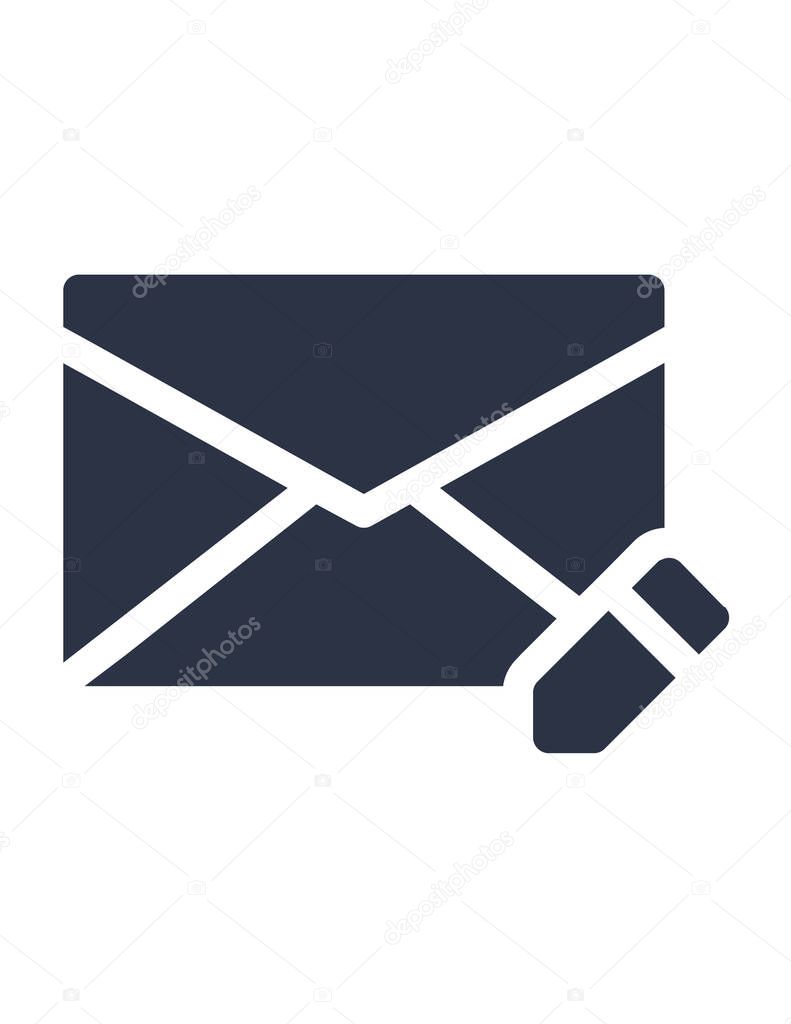 simple vector icon of chat message notification, e-mail button