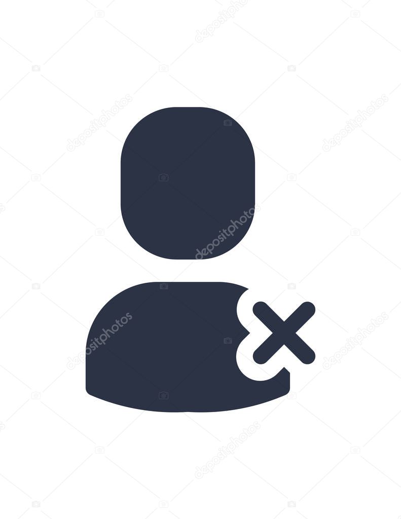 simple vector icon of web button, delete, remove, user, member, account