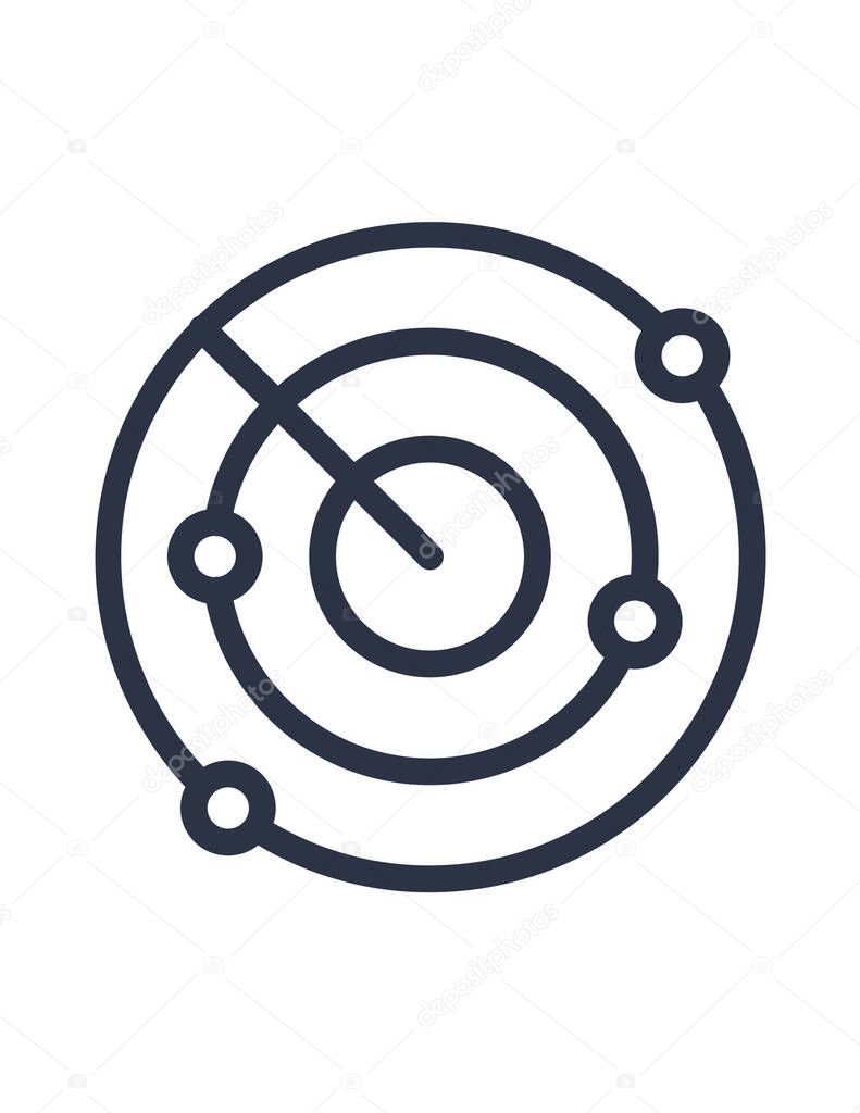 Vector illustration of radar, scan icon