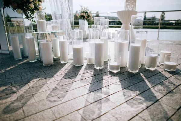 Candles Outdoor Wedding Ceremony — Stock Photo, Image