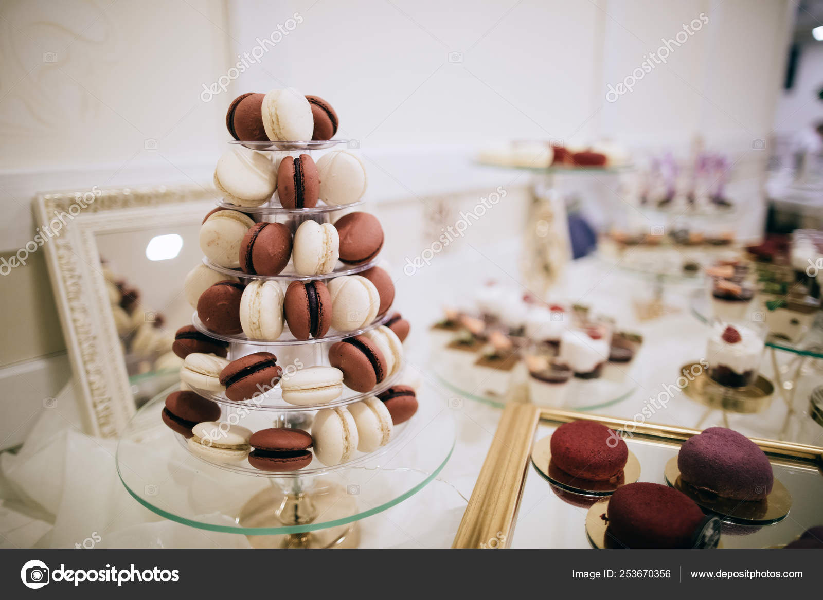 Wedding Reception Dessert Table Macaroons Stock Photo C Beorm