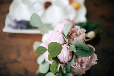 Düğün buket pembe peonies