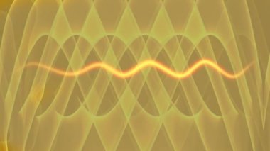 Soyut ile ateşli bir sinüs dalga video. Modern fantezi futuristik film altın dokulu arka plan üzerinde. Modern fantezi futuristik film,