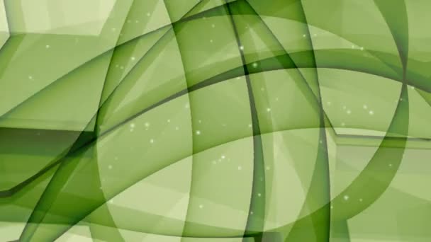 Ciemny zielony krzywe obrotowy prawo i lewo, białe kropki rozmyte Latanie na tle. Streszczenie vfx animowane. — Wideo stockowe