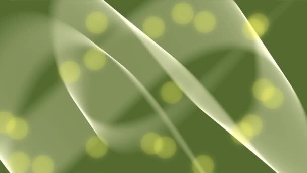 Light curves on dark green background, bokeh lights appearing randomly, loop vfx video, abstract footage — Stock Video