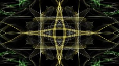 Soyut Fraktal anmation, sarı desen bir çapraz, tünel döngü hareket, güzel video dekorasyon şeklinde