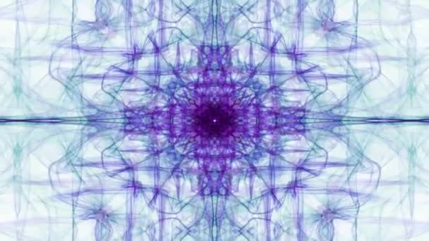 Courbes fractales violettes sur fond blanc. Motifs vintage en mouvement tunnel, belle décoration . — Video