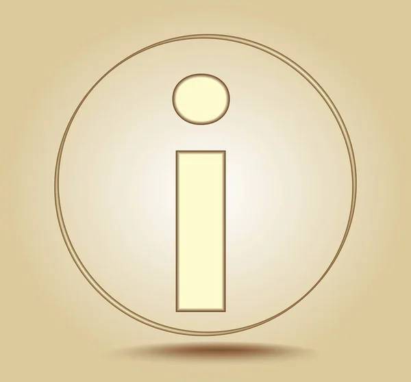 Brief ik kleine letters, ronde gouden pictogram op licht gouden achtergrond met kleurovergang. Pictogram van de sociale media. Vectorillustratie — Stockvector