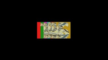 Teşekkürler yazıt çok renkli kareler harflerle animated, metalik dokulu harfler, animasyonlu outro, web reklam