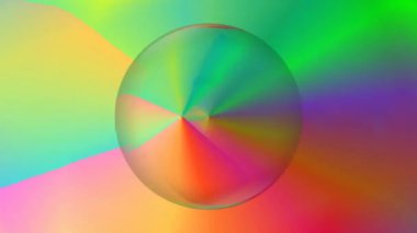 Sihirli gökkuşağı soyut rainbov gradyan daire, renk alanı döndürme, disko arka plan video