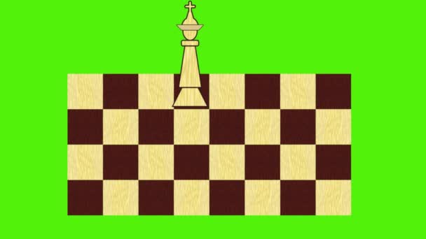 Sakk téma - a fekete számok a fehér király, ér véget a játék szőnyeg megközelítés. — Stock videók