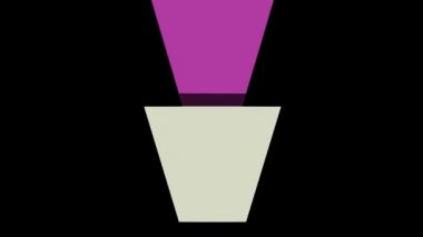 Kesilmiş piramitler içinde hareket, dört piramitler döndürme ve metin, bej ve mor renkleri, Soyut 3d animasyon, video arka plan için çerçeveler oluşturur