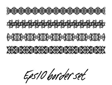 Siyah ve beyaz, tek renkli vintage sınır, telkari art deco öğeleri koleksiyonunda Sahaf kenarlık belirleme