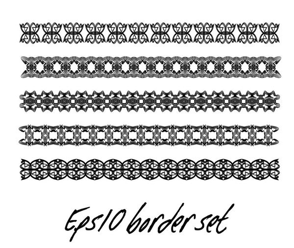 Antique bordure monochrome sertie de noir et blanc, collection de bordures vintage, éléments art déco filigrane — Image vectorielle