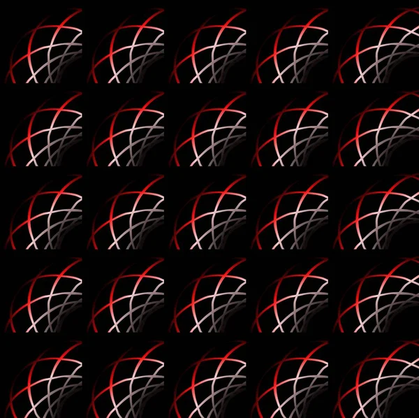 Абстрактные красно-белые узоры сетки с эффектом 3D иллюзии — стоковый вектор
