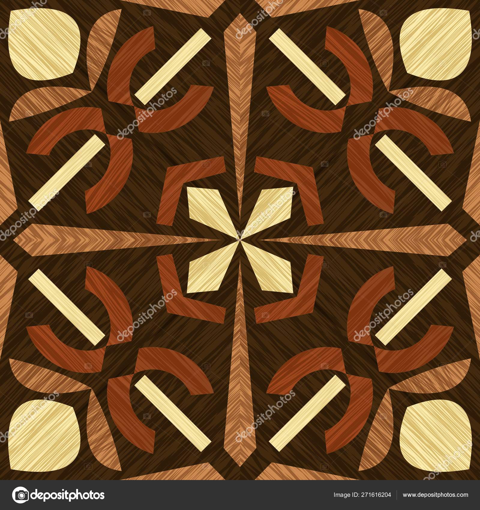 Wood inlay tile, wooden textured patterns, geometric decorative