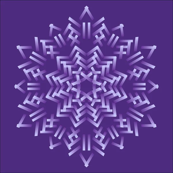 Purpurowa gwiazda w stylu sztuki optycznej na ciemnym tle, fantazyjny kształt gwiazdy w tajemniczych kolorach, — Wektor stockowy