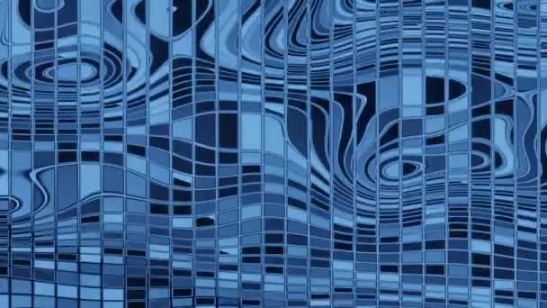 Mosaico blu composto da schegge in diverse tonalità di colore blu. Il colore blu cambia sui singoli frammenti per creare l'impressione di movimento. I frammenti sono disposti in colonne verticali. — Video Stock