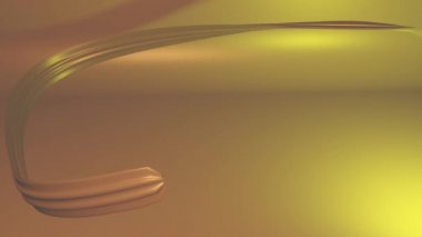 Uzayda sarılı altın kurdele, metin, başlık için lüks arkaplan, kabartmalı desenli alışılmadık animasyon çerçeve, 3d oluşturma