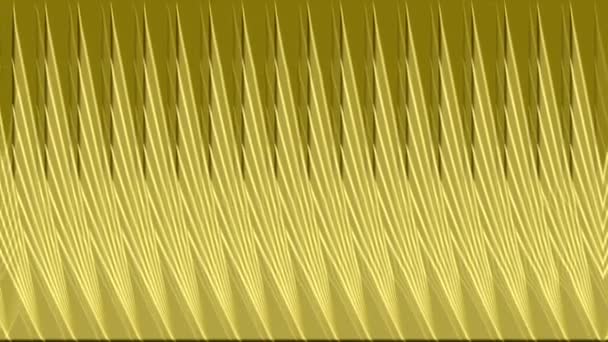 Desplazamiento triángulos de oro 3d, fondo de vídeo animado, película abstracta, 4k gráficos animados en movimiento — Vídeo de stock
