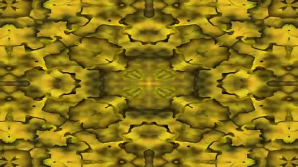 Роскошный калейдоскопический фон тоннеля в золотом дизайне, золотые весы, абстрактный винтажный видео фон — стоковое видео