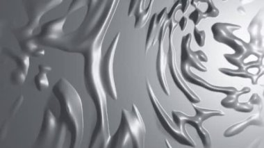 Gümüş metalik sıvı yüzey, düzensiz bir şekilde ortaya çıkan ve kaybolan kabarcıklar. Erimiş kurşuna benzeyen doku