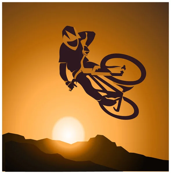 Vélo mtb trick saut — Image vectorielle