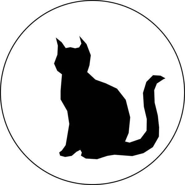 白い背景で猫の黒いシルエット — ストックベクタ