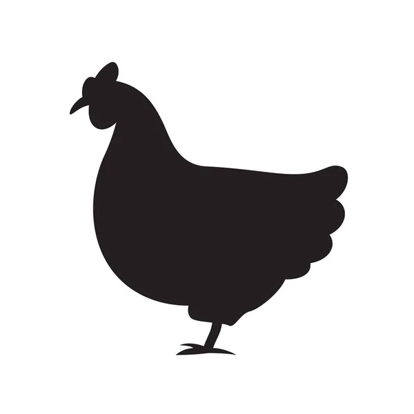 Silhouette of a hen. flat vector illustration — Stock Vector